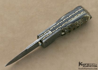 Bill King Custom Knife Himalayan Sheep Horn & Cable Damascus Linerlock - Image 4