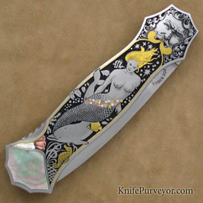 Joe Kious Custom Knife Engraved by C.J. Cai - Image 3