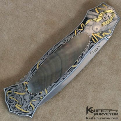 Joe Kious Custom Knife Blacklip Dagger Engraved by Brian Hochstrat - Image 4