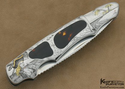 Joe Kious Custom Knife Brian Hochstrat Engraved Double Interframe Lockback - Image 8