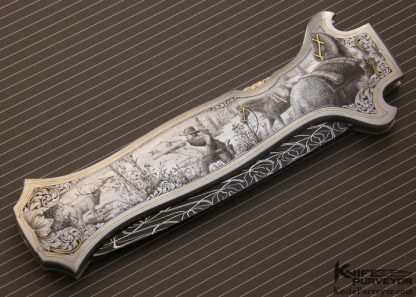 Joe Kious Custom Knife Lee Griffiths Engraved Edwards Black Jade Interframe Dead Bug Lockback - Image 2