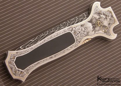 Joe Kious Custom Knife Lee Griffiths Engraved Edwards Black Jade Interframe Dead Bug Lockback - Image 7