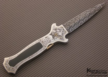Joe Kious Custom Knife Lee Griffiths Engraved Edwards Black Jade Interframe Dead Bug Lockback