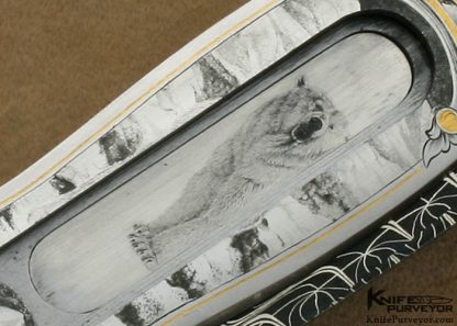 Joe Kious Custom Knives Lee Griffiths Engraved Double Pocket Locket Lever Release with 14Kt Gold Toothpick - Image 10