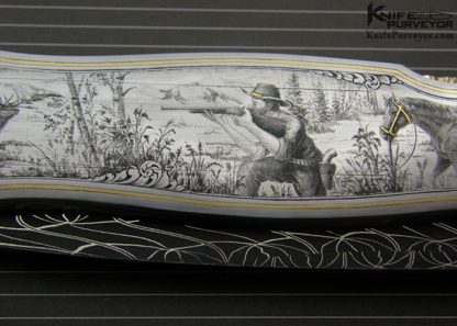 Joe Kious Custom Knife Lee Griffiths Engraved Edwards Black Jade Interframe Dead Bug Lockback - Image 4