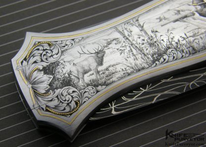 Joe Kious Custom Knife Lee Griffiths Engraved Edwards Black Jade Interframe Dead Bug Lockback - Image 3