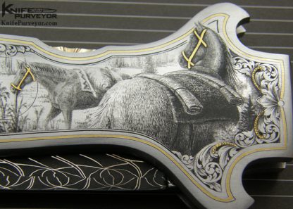 Joe Kious Custom Knife Lee Griffiths Engraved Edwards Black Jade Interframe Dead Bug Lockback - Image 9