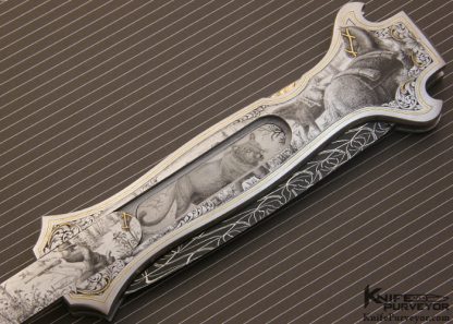 Joe Kious Custom Knife Lee Griffiths Engraved Edwards Black Jade Interframe Dead Bug Lockback - Image 5