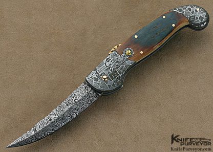 Joe Kious Custom Knives Robert Eggerling Mosaic Damascus Lockback Automatic