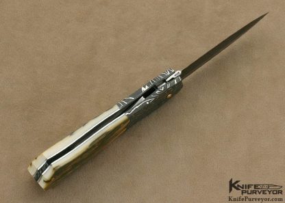 Joe Kious Custom Knife Damascus Lockback Auto - Image 5