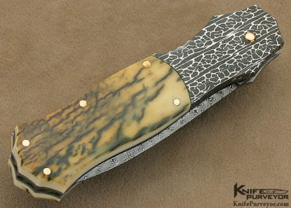 Joe Kious Custom Knife Damascus Lockback Auto - Image 3