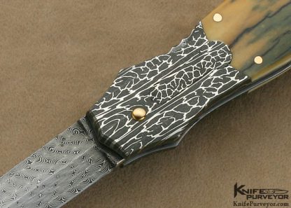 Joe Kious Custom Knife Damascus Lockback Auto - Image 2