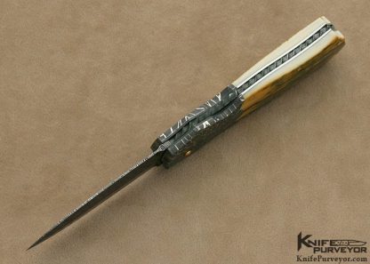 Joe Kious Custom Knife Damascus Lockback Auto - Image 4