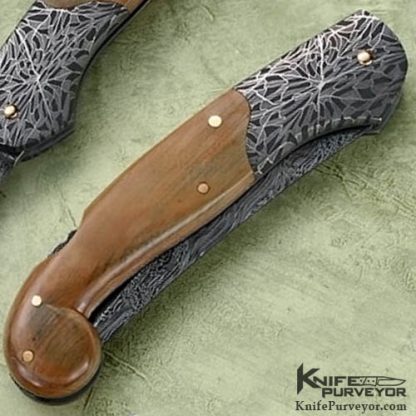 Joe Kious Custom Knife Eggerling Damascus Persian Lockback - Image 2