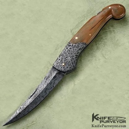 Joe Kious Custom Knife Eggerling Damascus Persian Lockback
