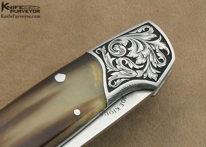 Joe Kious Custom Knife W Tomita Engraved Kudu Horn Lockback - Image 4