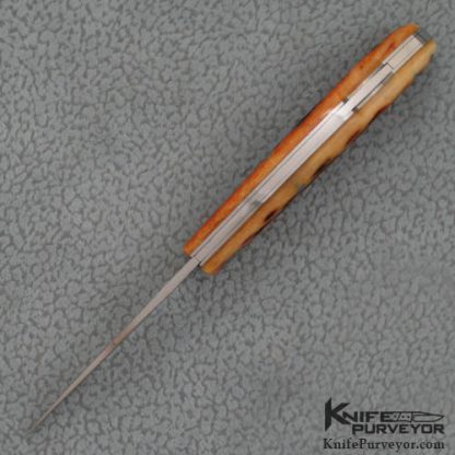 Joe Kious Custom Knife Jigged Bone Lockback w/ Gold Toothpick - Image 4