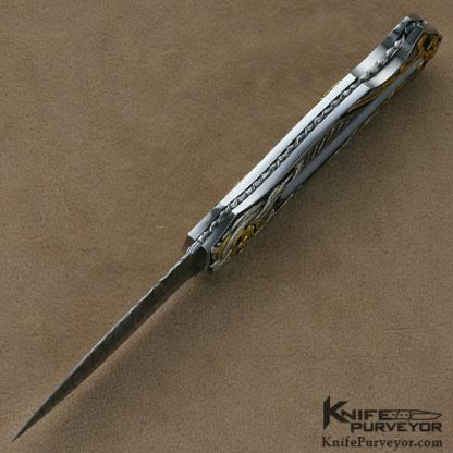 Joe Kious Custom Knife Mother of Pearl Pocket Locket Engraved by Ron Skaggs - Image 8
