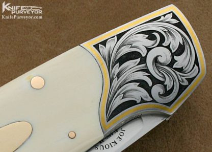 Joe Kious Custom Knives Tim George Engraved Pre-ban Elephant Ivory Lockback - Image 4