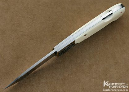Joe Kious Custom Knives Tim George Engraved Pre-ban Elephant Ivory Lockback - Image 5