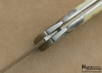 Joe Kious Custom Knife W Tomita Engraved Hippo Tooth Ivory Lockback - Image 7