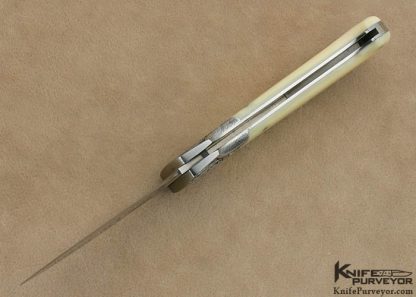 Joe Kious Custom Knife W Tomita Engraved Hippo Tooth Ivory Lockback - Image 6