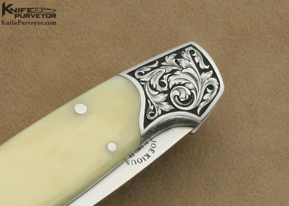 Joe Kious Custom Knife W Tomita Engraved Hippo Tooth Ivory Lockback - Image 4