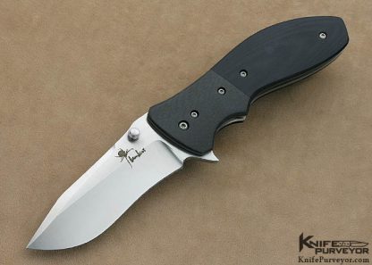 Kirby Lambert Custom Knife Black G-10 & Carbon Fiber Snap Flipper