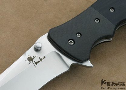 Kirby Lambert Custom Knife Black G-10 & Carbon Fiber Snap Flipper - Image 2