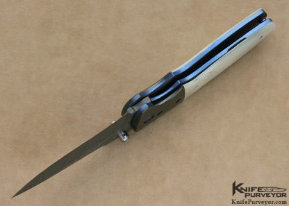 Kirby Lambert Custom Knife "Hooligan" Pearl & Damascus Linerlock - Image 5
