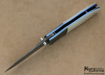 Kirby Lambert Custom Knife "Hooligan" Pearl & Damascus Linerlock - Image 4