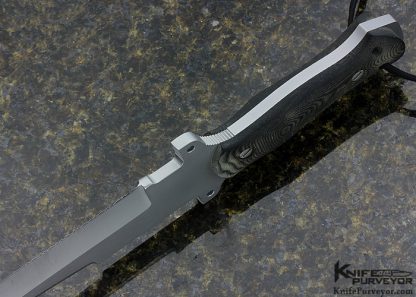 Kit Carson Custom Knife U2 Green Micarta Tanto Blade - Image 4