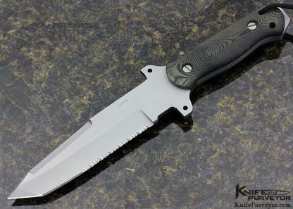Kit Carson Custom Knife U2 Green Micarta Tanto Blade