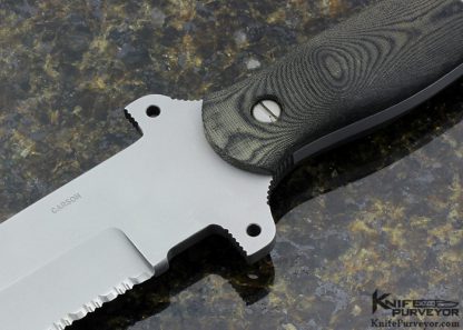 Kit Carson Custom Knife U2 Green Micarta Tanto Blade - Image 2