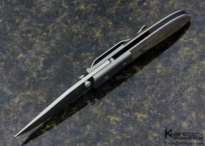 Kit Carson Custom Knife Green Linen Micarta  and Bead Blasted Titanium w/ 6k Stillite Blade - Image 4