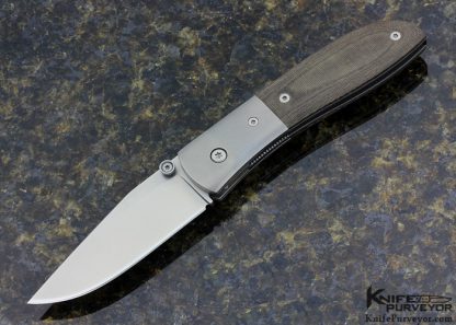 Kit Carson Custom Knife Green Linen Micarta  and Bead Blasted Titanium w/ 6k Stillite Blade