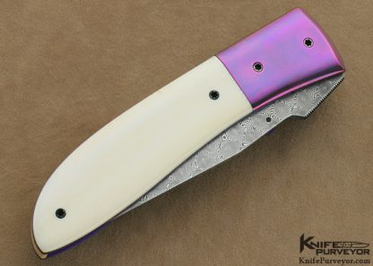 Kit Carson Custom Knife Gary Williams Scrimmed & Damascus Linerlock - Image 5
