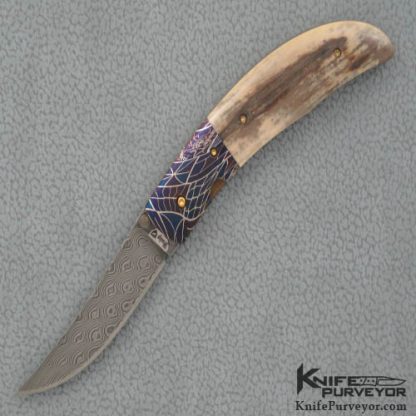 Terry Knipschield Custom Knife  Damascus Linerlock