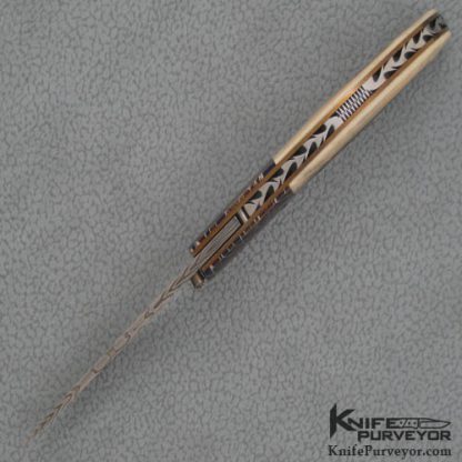 Terry Knipschield Custom Knife  Damascus Linerlock - Image 4