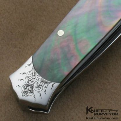 Koji Hara Custom Knife Simon Lytton Engraved Blacklip Linerlock - Image 4