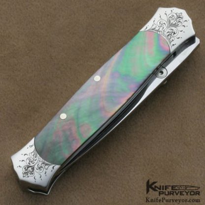 Koji Hara Custom Knife Simon Lytton Engraved Blacklip Linerlock - Image 3