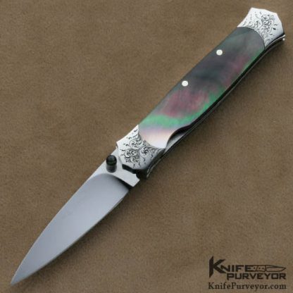 Koji Hara Custom Knife Simon Lytton Engraved Blacklip Linerlock