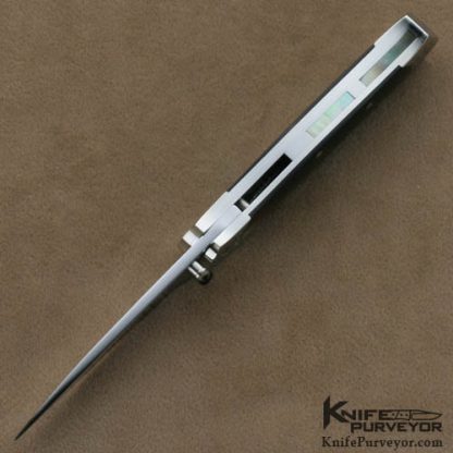 Koji Hara Custom Knife Simon Lytton Engraved Blacklip Linerlock - Image 6
