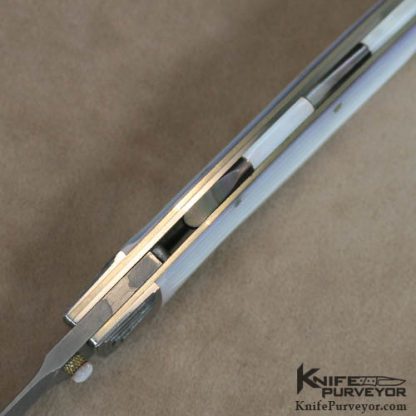 Koji Hara Custom Knife Air Step Mother of Pearl & Damascus Linerlock - Image 4