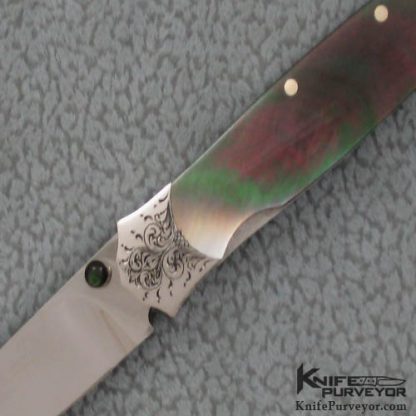 Koji Hara Custom Knife Simon Lytton Engraved Blacklip Linerlock - Image 2