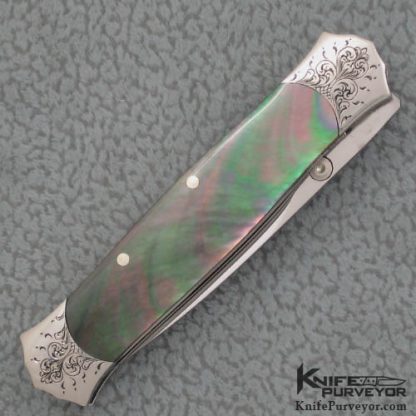 Koji Hara Custom Knife Simon Lytton Engraved Blacklip Linerlock - Image 3