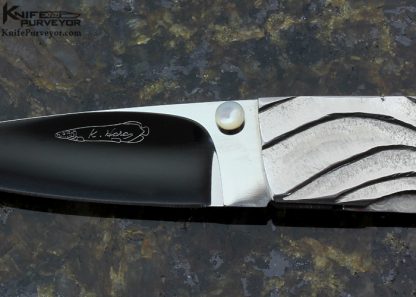 Koji Hara Custom Knife One of a Kind Carved Liner Lock - Image 2
