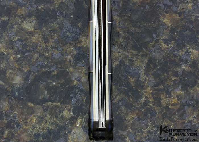 Koji Hara Custom Knife Black Lip Pearl Bamboo Linerlock - Image 6