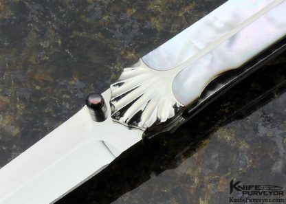 Koji Hara Custom Knife Mother of Pearl Linerlock Dagger - Image 3