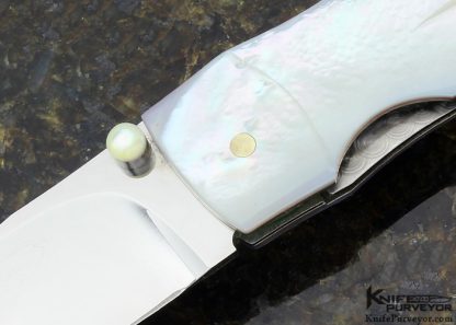 Koji Hara Custom Knife Mother of Pearl Bamboo Linerlock - Image 3